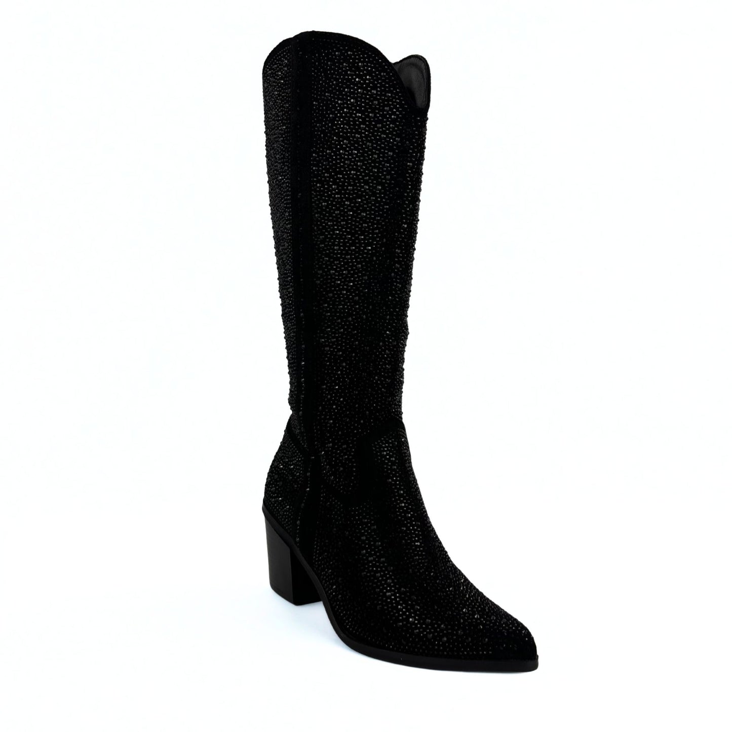 Glitzernde Cowboystiefel schwarz
