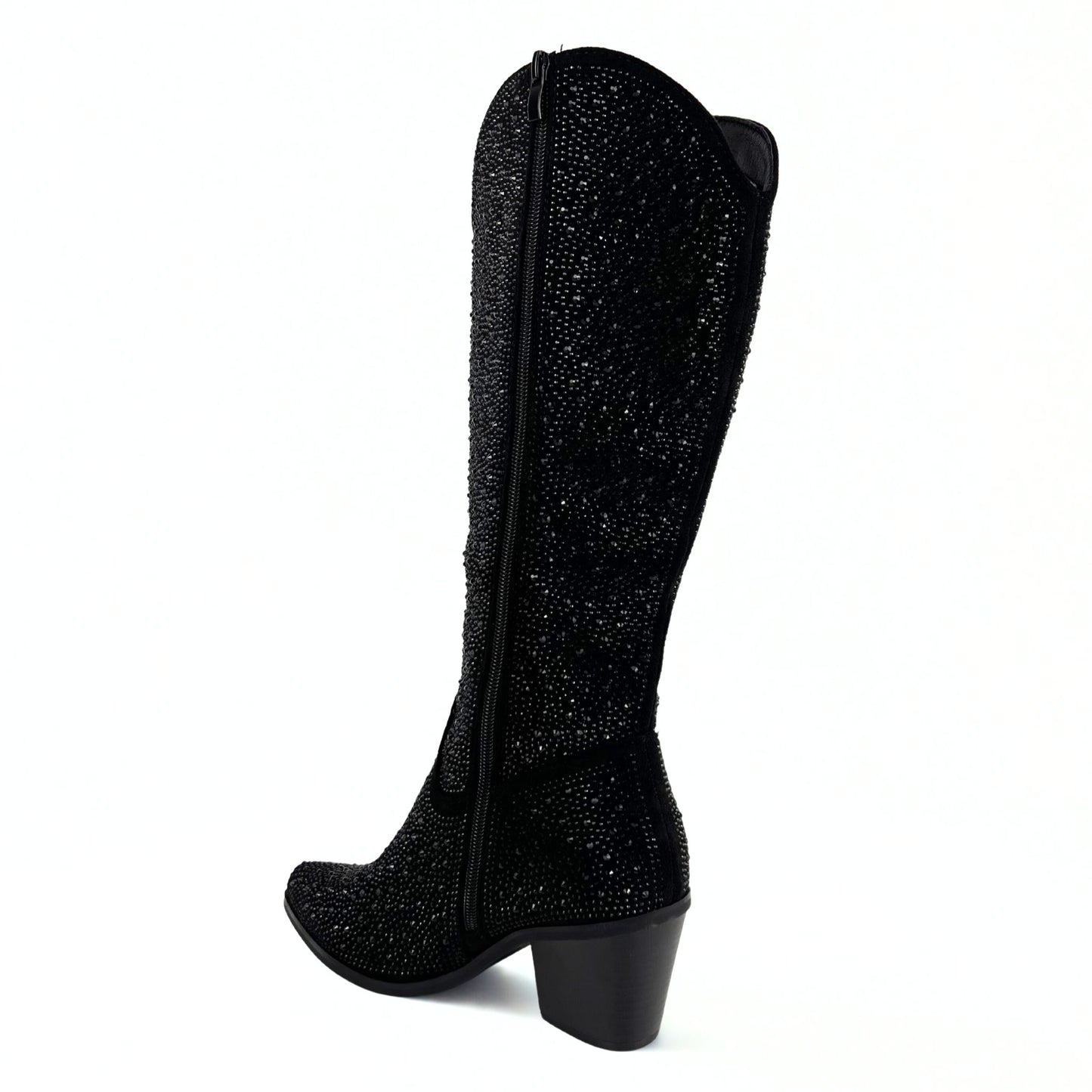 Glitzernde Cowboystiefel schwarz