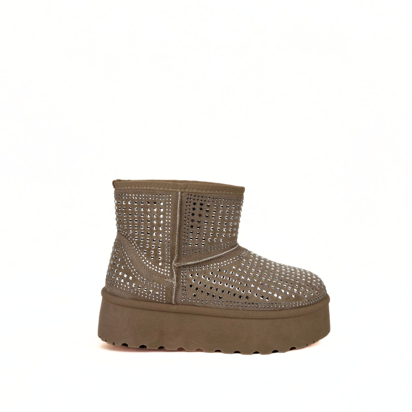Gefütterte Boots - beige/schwarz