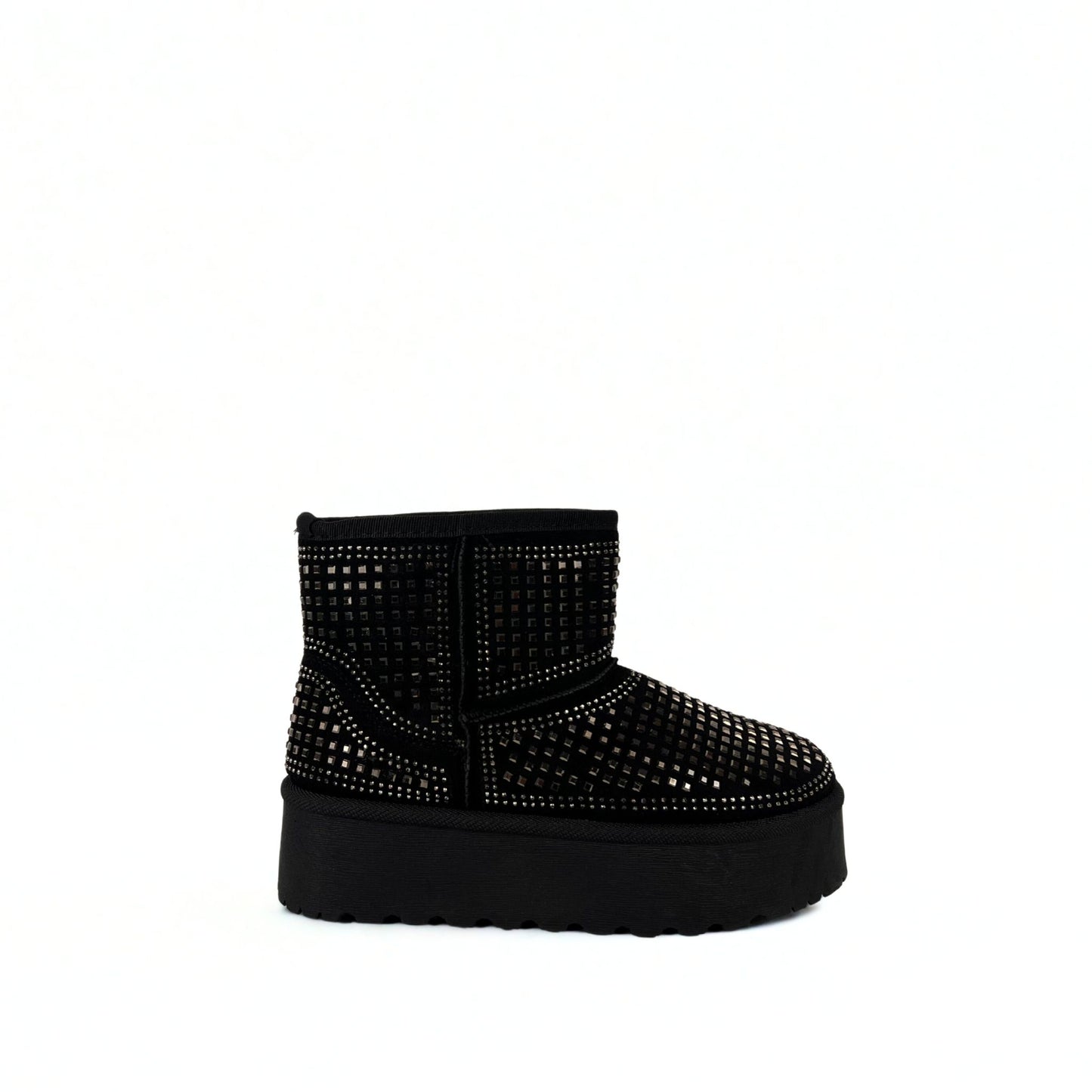 Gefütterte Boots - beige/schwarz