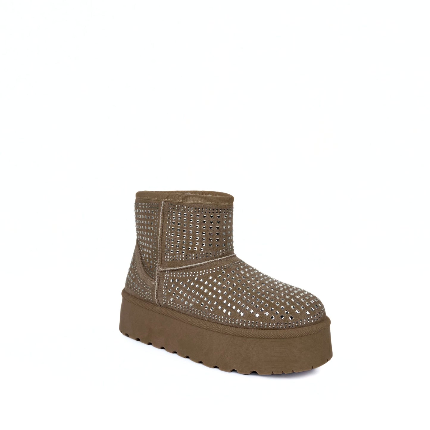 Gefütterte Boots - beige/schwarz