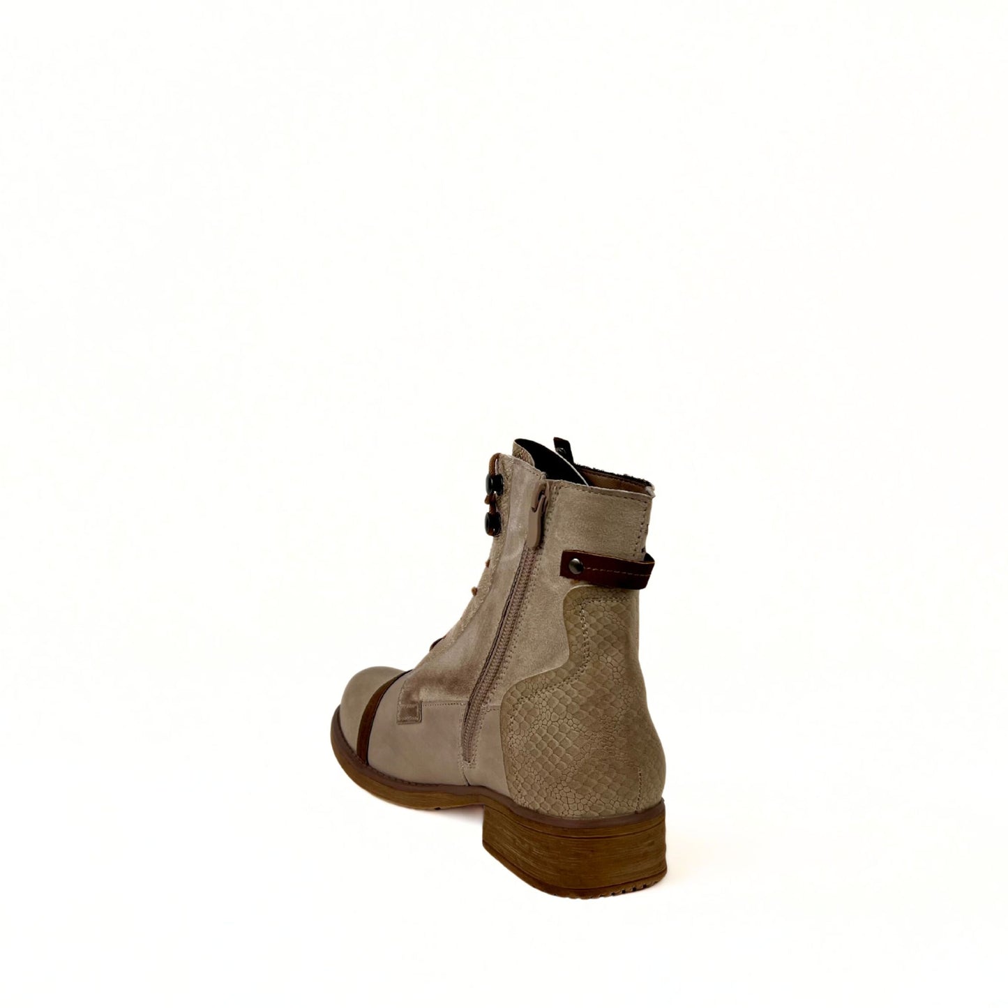 Trendige Schnürstiefeletten beige/braun