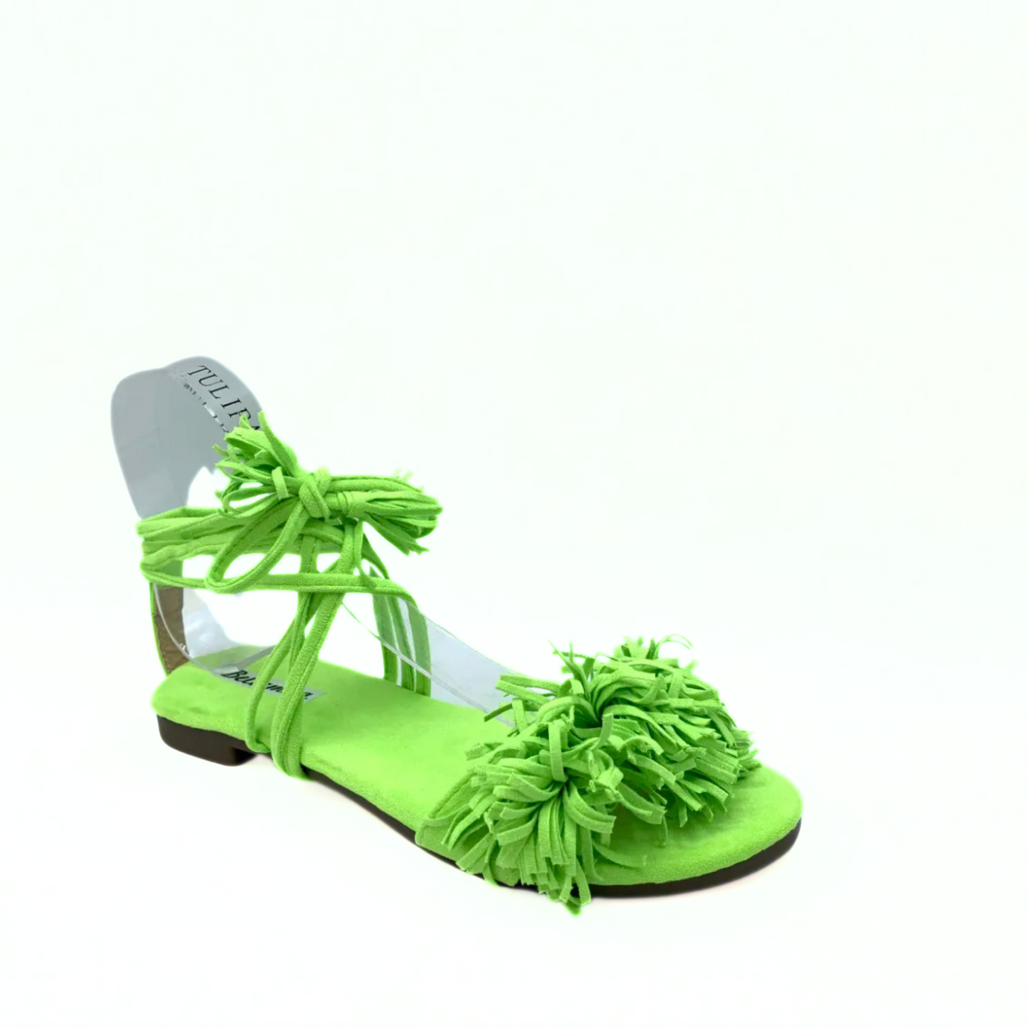 Fransen-Sandale in Limettengrün