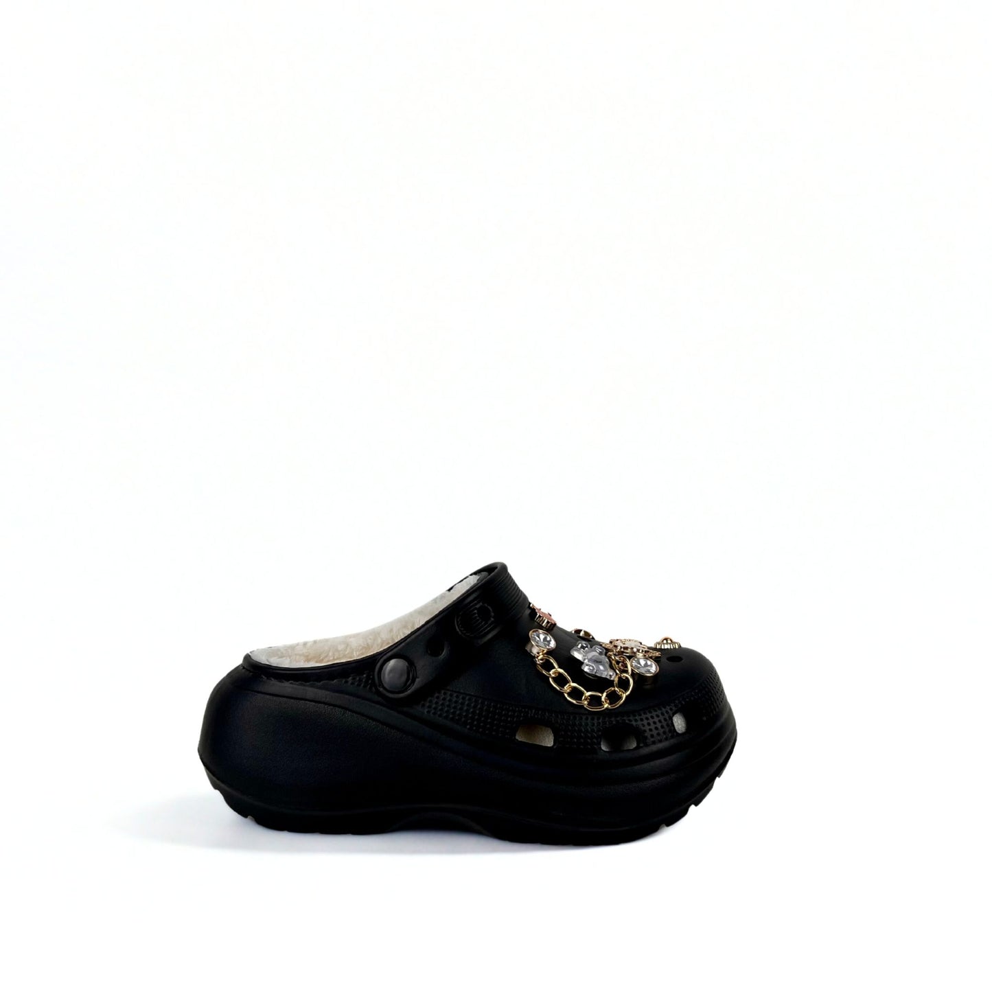 Gefütterte Clogs schwarz