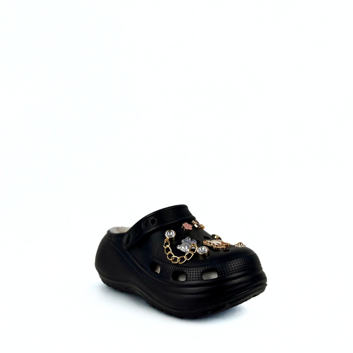 Gefütterte Clogs schwarz