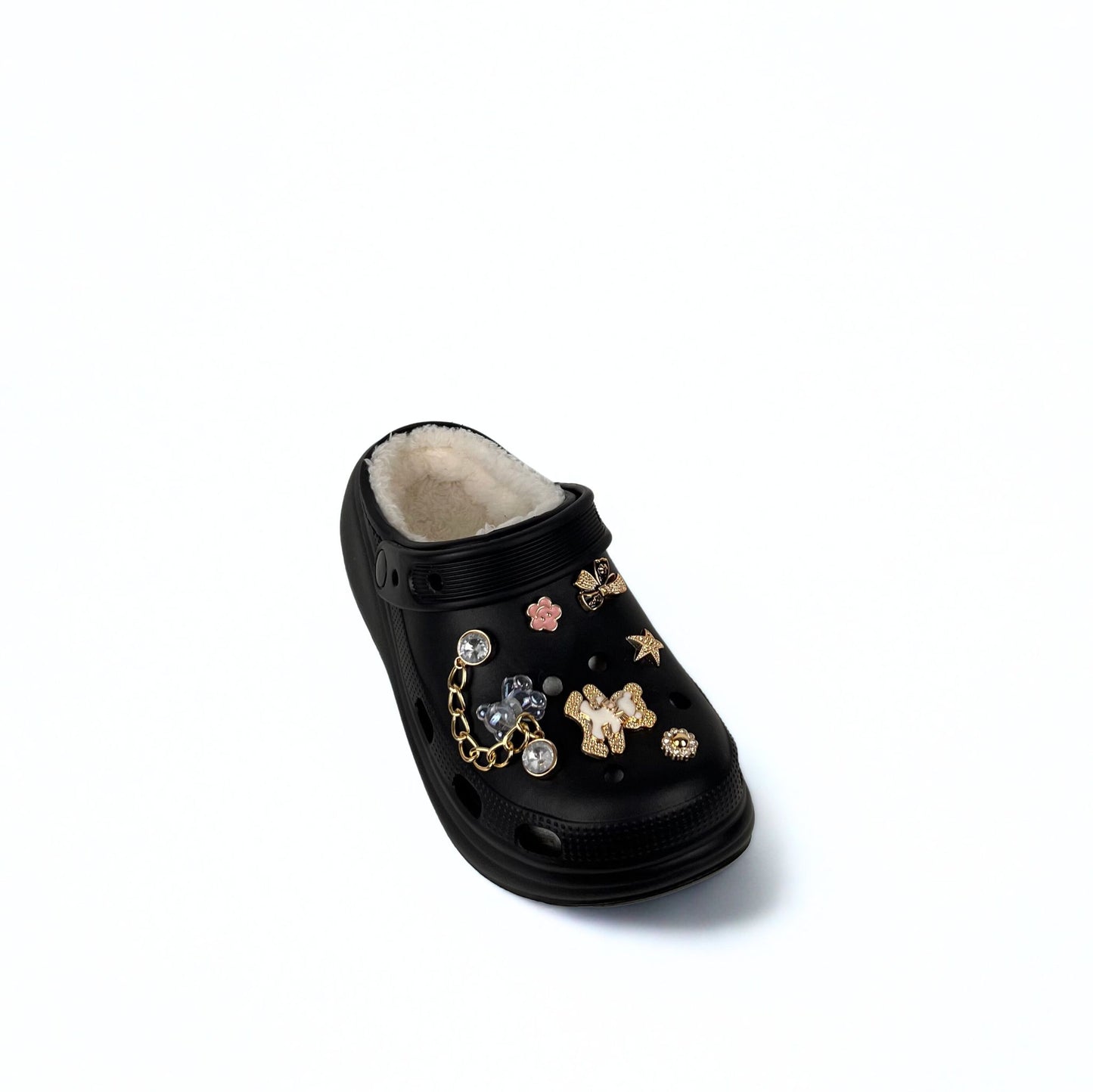 Gefütterte Clogs schwarz