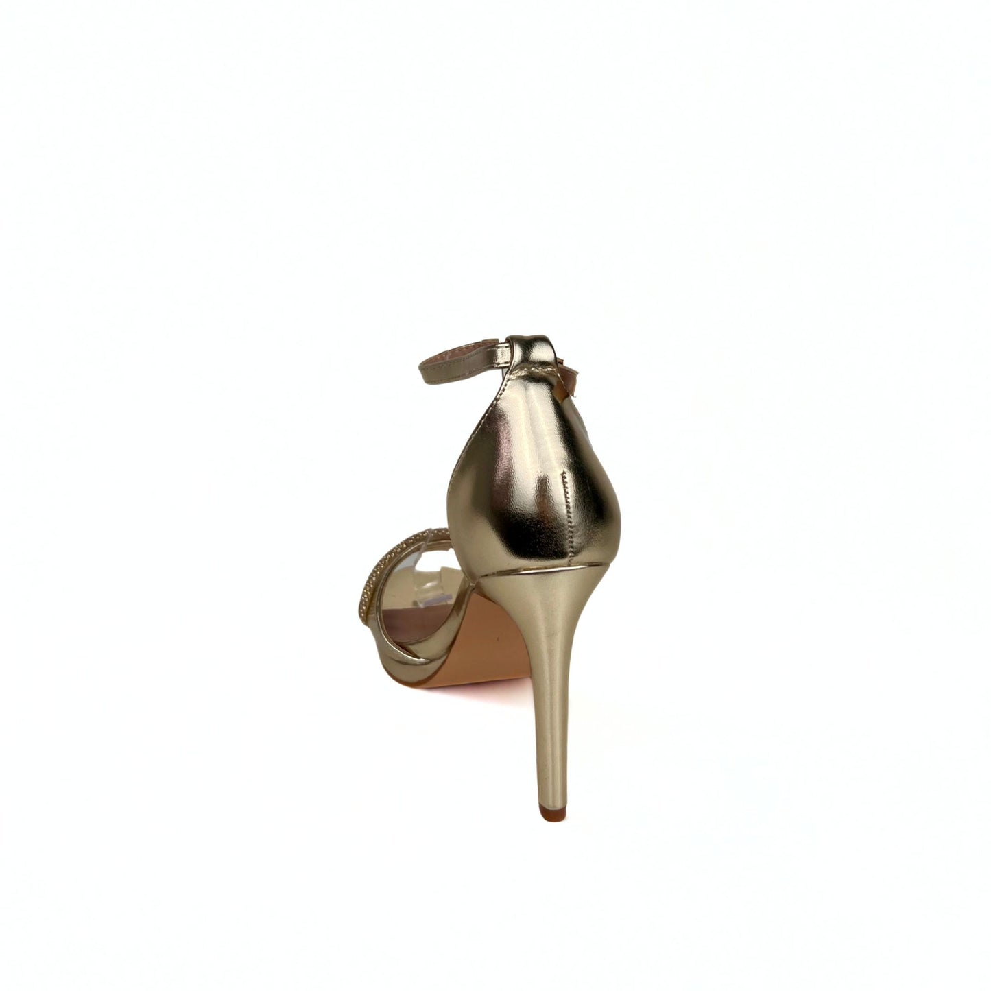 High Heel Sandalette in Metallic Gold