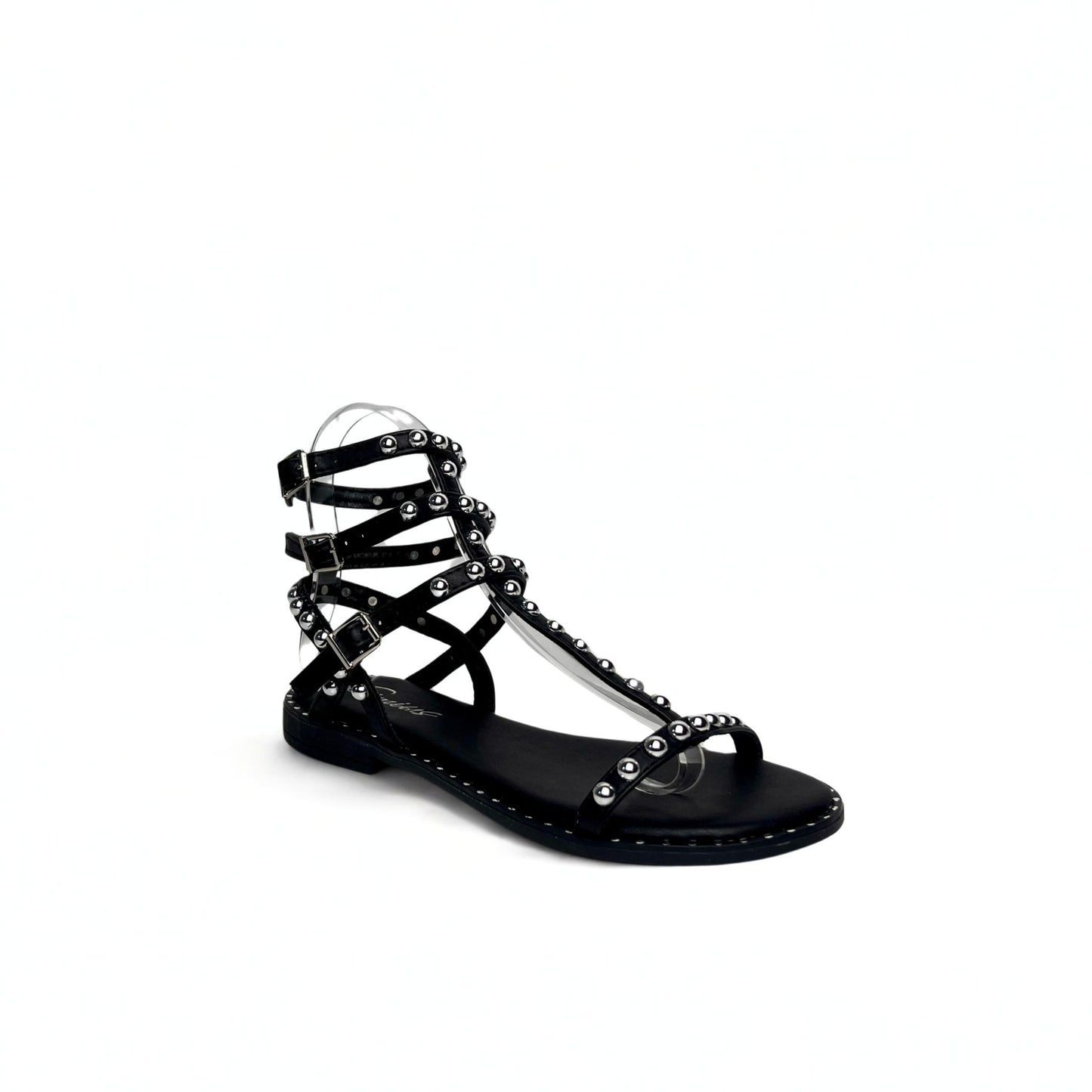 Glamouröse Riemchensandale in Schwarz