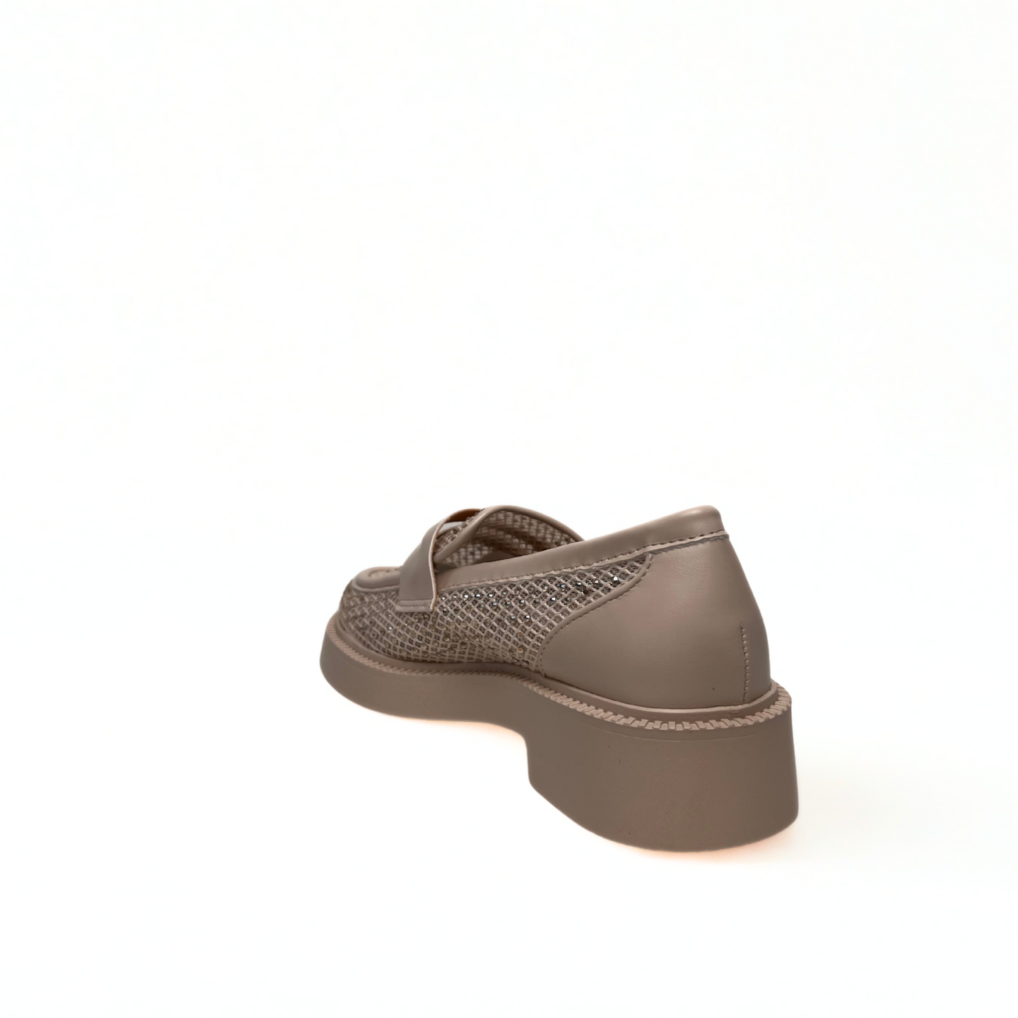 Loafer in Taupe mit Glitzer-Details