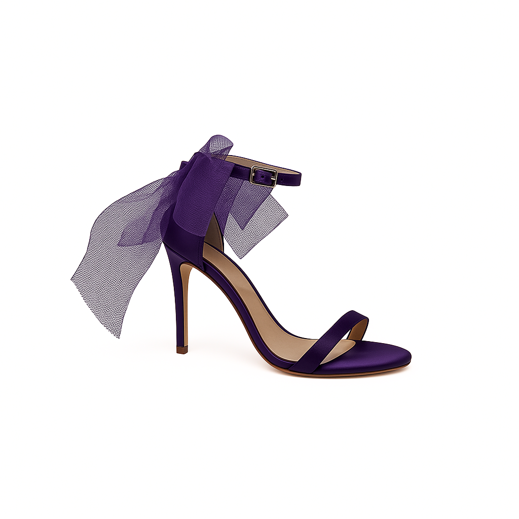 Satin-Sandalette in Violett