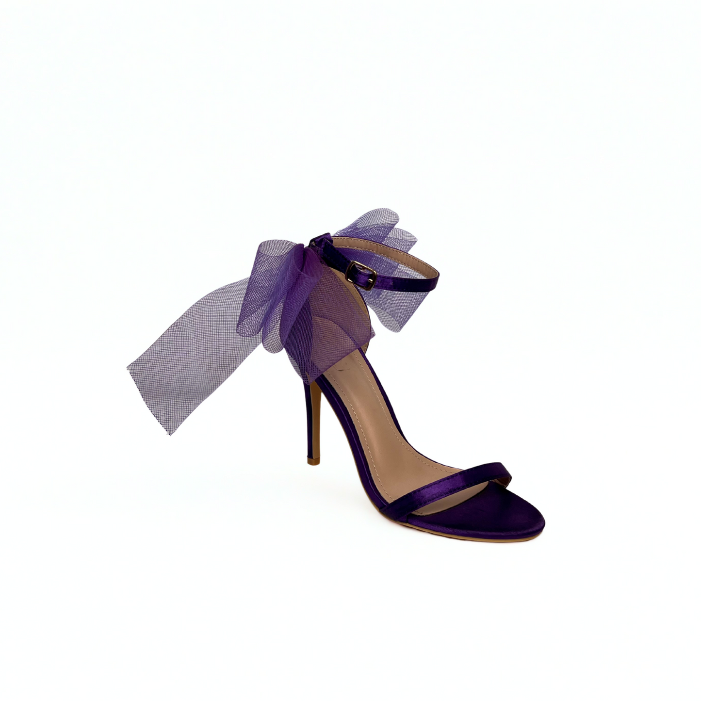 Satin-Sandalette in Violett