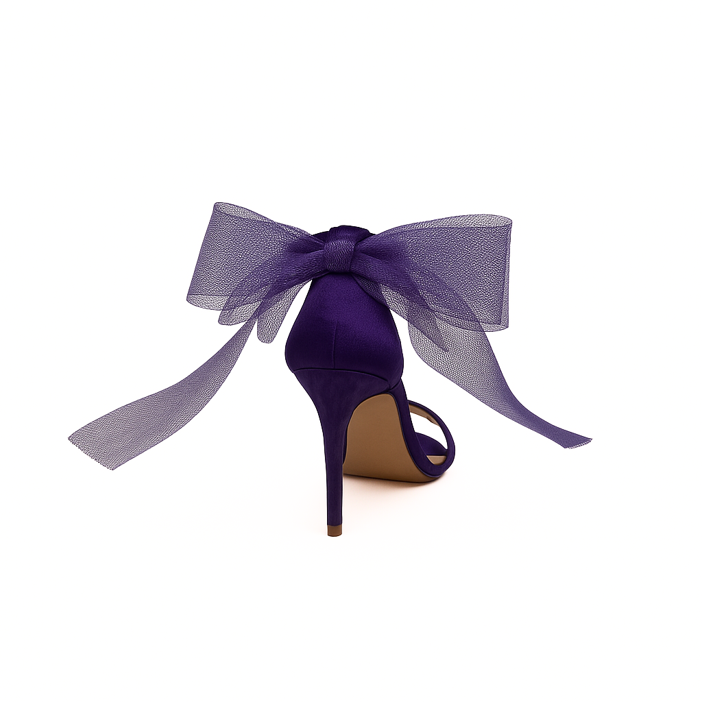 Satin-Sandalette in Violett