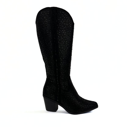 Glitzernde Cowboystiefel schwarz