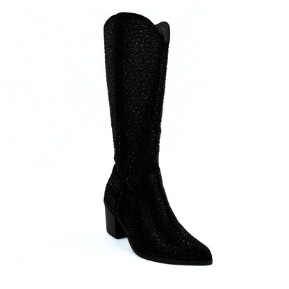 Glitzernde Cowboystiefel schwarz
