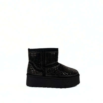 Gefütterte Boots - beige/schwarz