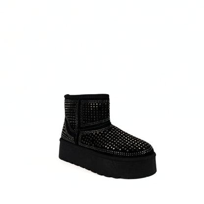 Gefütterte Boots - beige/schwarz