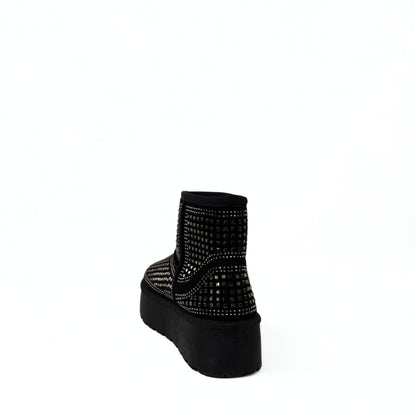 Gefütterte Boots - beige/schwarz