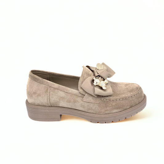Velours-Loafer beige