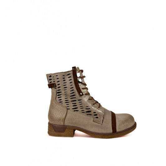Trendige Schnürstiefeletten beige/braun