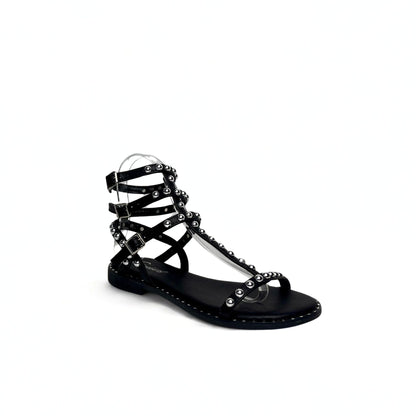 Glamouröse Riemchensandale in Schwarz