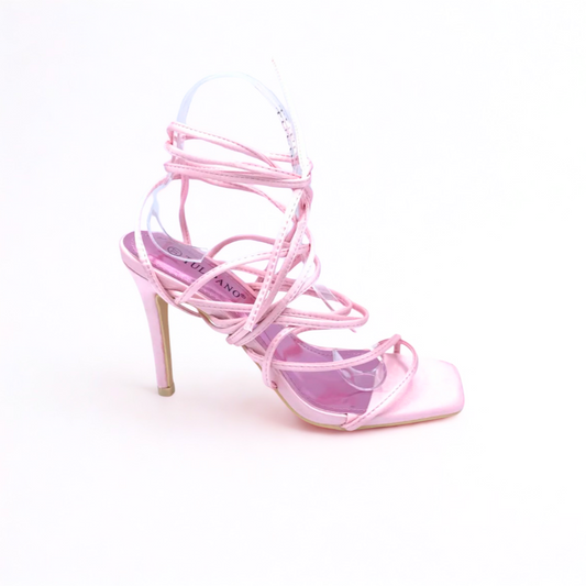 Satin-Stiletto in Rosé