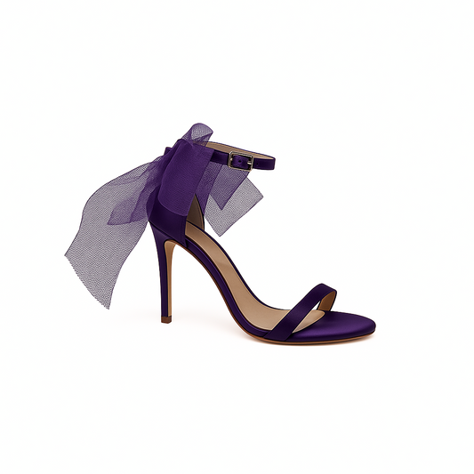 Satin-Sandalette in Violett