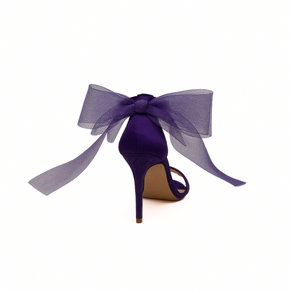 Satin-Sandalette in Violett